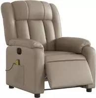 vidaXL Massagesessel Elektrisch Cappuccino-Braun Kunstleder