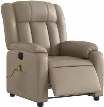 vidaXL Massagesessel Elektrisch Cappuccino-Braun Kunstleder (3205263)