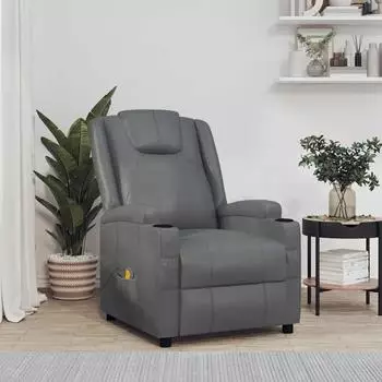 vidaXL Massagesessel anthrazit Kunstleder (321314)