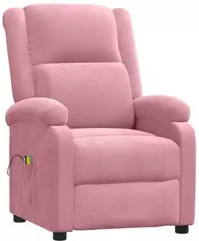 vidaXL Massagesessel Elektrisch Rosa Samt (3098408)