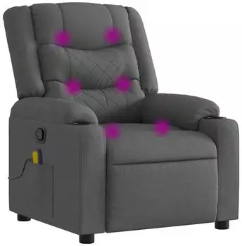 vidaXL Massage-Relaxsessel Stoff Dunkelgrau (3206892)