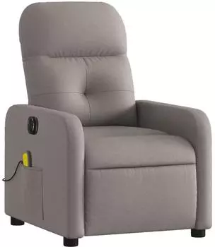 vidaXL Massagesessel Elektrisch Taupe Stoff (3206793)