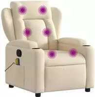 vidaXL Massagesessel Creme Stoff
