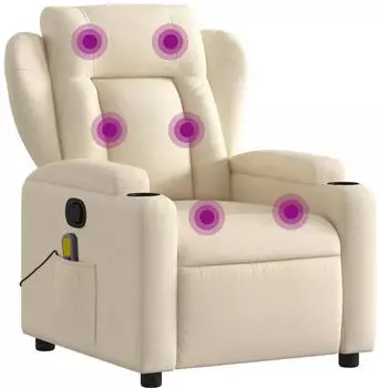 vidaXL Massagesessel Creme Stoff (372424)