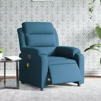 vidaXL Massagesessel Elektrisch Blau Samt (3205091)