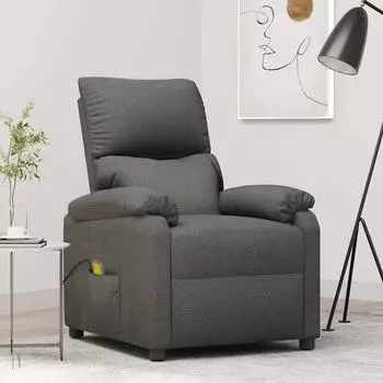 vidaXL Massagesessel verstellbar, Stoff, dunkelgrau (322457)