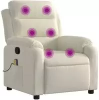 vidaXL Massagesessel Creme Samt