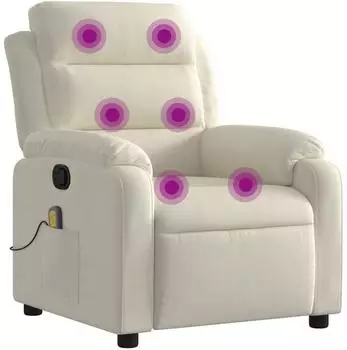 vidaXL Massagesessel, verstellbar, Samt, creme