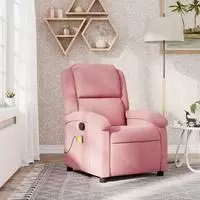 vidaXL Massagesessel Rosa Samt