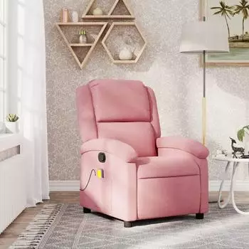 vidaXL Massagesessel, neigbar, Samt, rosa