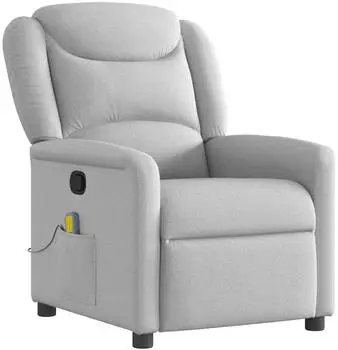 vidaXL Massagesessel Wolkengrau Stoff (4015615)