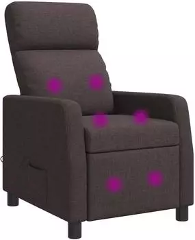 vidaXL Massage-Relaxsessel, Stoff, dunkelbraun