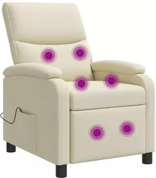 vidaXL Massage-Relaxsessel, creme, Kunstleder