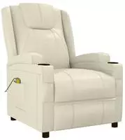 vidaXL Massagesessel Cremewei&szlig; Kunstleder