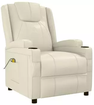 vidaXL Massagesessel cremewei&szlig; Kunstleder