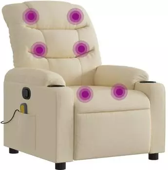 vidaXL Massagesessel Creme Stoff (374164)