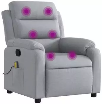 vidaXL Massagesessel Hellgrau Stoff (373474)