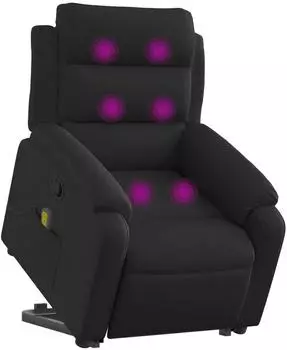 vidaXL Massagesessel mit Aufstehhilfe Schwarz Stoff (3204994)
