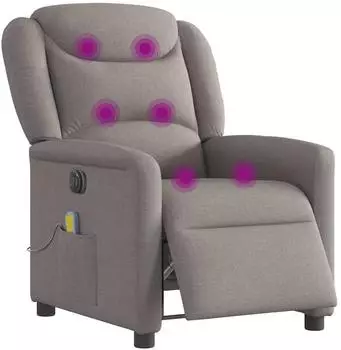 vidaXL Massagesessel Elektrisch Taupe Stoff (3303191)