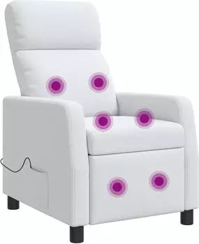 vidaXL Massage-Relaxsessel wei&szlig;, Stoff