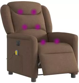 vidaXL Elektrischer Massagesessel, neigbar, Stoff, braun (3303188)