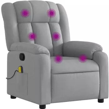 vidaXL Massagesessel Hellgrau Stoff (373586)