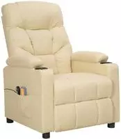 vidaXL Massagesessel Elektrisch Creme Stoff