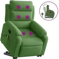 vidaXL Massagesessel mit Aufstehhilfe Hellgr&uuml;n Samt
