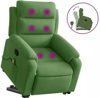 vidaXL Massagesessel mit Aufstehhilfe Hellgr&uuml;n Samt (3205106)