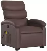 vidaXL Massagesessel mit Aufstehhilfe Elektrisch Braun Kunstleder