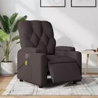 vidaXL Massagesessel Elektrisch Dunkelbraun Stoff