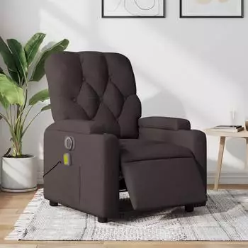 vidaXL Massagesessel Elektrisch Dunkelbraun Stoff (3204703)