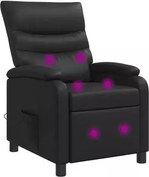 vidaXL Massage-Relaxsessel schwarz, Kunstleder