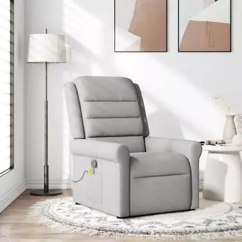 vidaXL Massagesessel Wolkengrau Stoff (4015655)