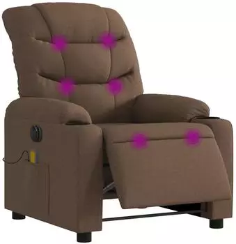 vidaXL Massagesessel Elektrisch Braun Stoff (3206640)