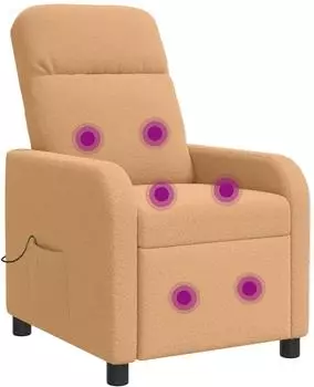 vidaXL Massage-Relaxsessel, beige, Bouclé
