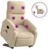 vidaXL Massagesessel Aufstehhilfe Elektrisch Creme Mikrofasergewebe (3204954)