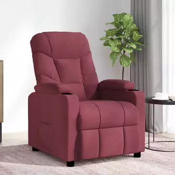 vidaXL Massagesessel weinrot Stoff (339095)