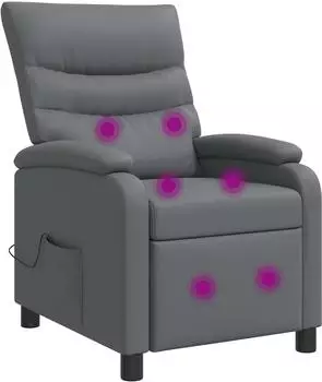 vidaXL Massage-Relaxsessel grau, Kunstleder (42034904)