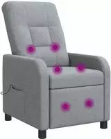 vidaXL Massage Relaxsessel Hellgrau Stoff