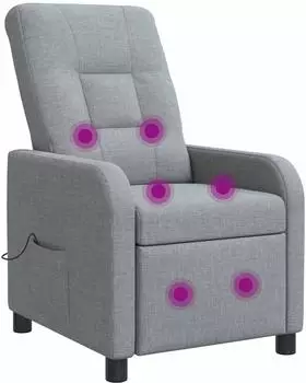vidaXL Massage-Relaxsessel hellgrau, Stoff (42035033)