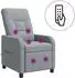 vidaXL Massage-Relaxsessel hellgrau, Stoff (42035033)