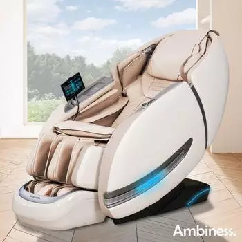 Ambiness YUNA Massagesessel 3D-Ganzk&ouml;rpermassage, Zero Gravity, wei&szlig;