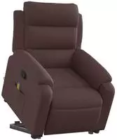 vidaXL Massagesessel mit Aufstehhilfe Dunkelbraun Stoff