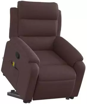 vidaXL Massagesessel mit Aufstehhilfe Dunkelbraun Stoff (3204997)