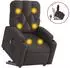 vidaXL Massagesessel mit Aufstehhilfe Dunkelbraun Stoff (3204727)