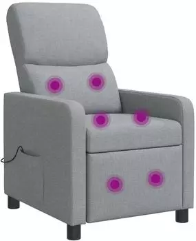 vidaXL Massage-Relaxsessel hellgrau, Stoff (42034829)