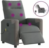 vidaXL Massagesessel Elektrisch Dunkelgrau Stoff