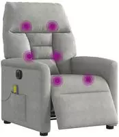vidaXL Massagesessel Elektrisch Hellgrau Mikrofasergewebe