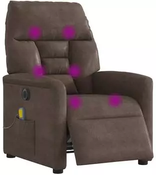 vidaXL Massagesessel Elektrisch Braun Mikrofasergewebe (3303079)